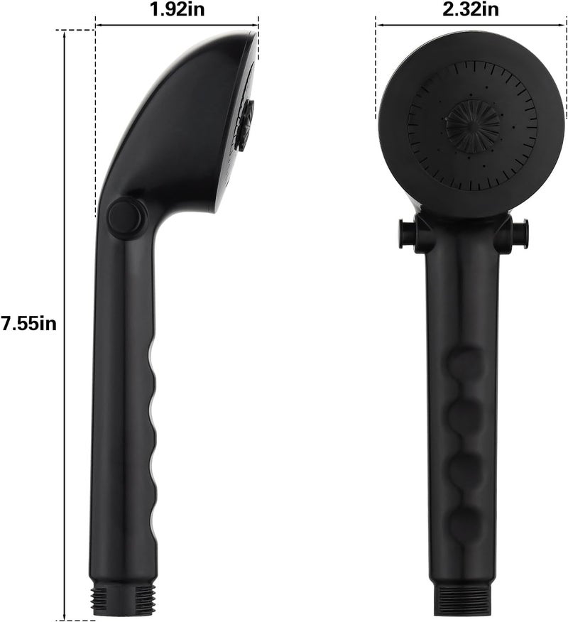 LavishStream RV Shower Faucet with Handheld Showerhead & Hose, 4" ABS Shower Set, Leak & Rust Resistant for RV Camper Motorhome Travel Trailer (Black, Indoor/Outdoor Use) - Image 2